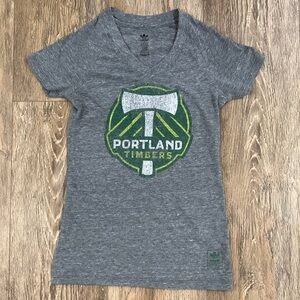 Adidas Portland Timbers V-Neck T-Shirt Women's Medium Small Soccer Official Gear
